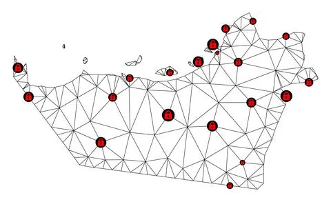 Lockdown Polygonal Wire Frame Mesh Vector Map of Abu Dhabi Emirate Stock Illustration