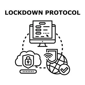 Lockdown protocol for secure online access system Stock Illustration