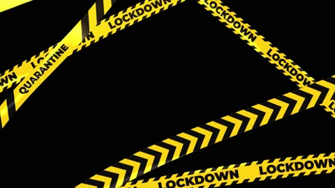 Lockdown , quarantine Barricade tape blocking perimeter. Alpha channel included. Stock Footage 130726772