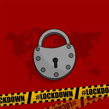 Lockdown, Quarantine with Padlock Stock Illustration