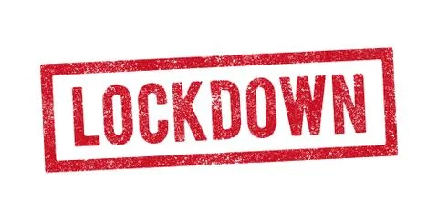 Lockdown in red ink stamp Stock Illustration