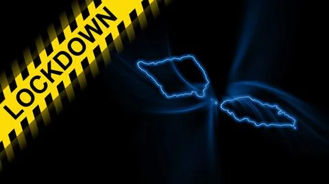 Lockdown Samoa, outline map Coronavirus, Outbreak quarantine Ilustração Stock