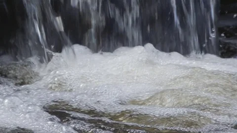 Lockdown Shot Of Beautiful Small Waterfall In Forest Stock Footage 79655093