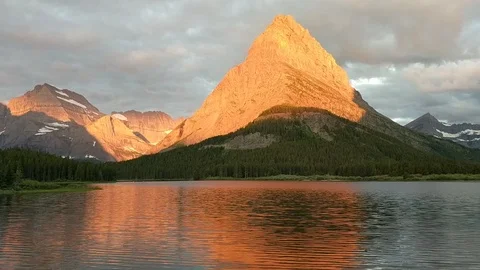 Lockdown shot of mountain peak in the sunlight Stock Footage 114885053