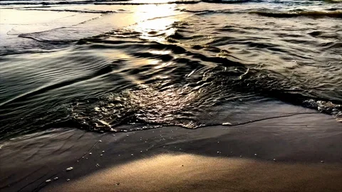 Lockdown shot of sea Wave hitting the seashore in slow motion Stock Footage 114885140