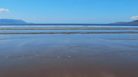 Lockdown Shot Of Sea Waves Moving Towards Beach Stock Footage 79654990