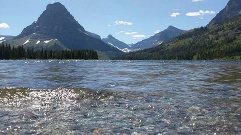 Lockdown shot of Wave in the lake Stock Footage 114885058