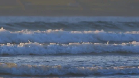 Lockdown Shot Of Waves Forming Texture In Ocean Stock Footage 79655134
