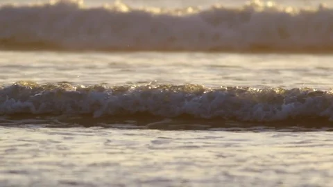 Lockdown Shot Of Waves Forming Texture In Ocean Stock Footage 79655154