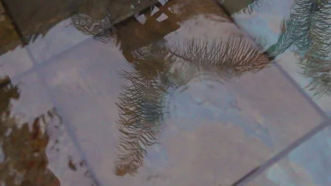 Lockdown Slow Motion Shot Of Water Droplets Splashing On Road - Los Angeles, Video stock 276312663