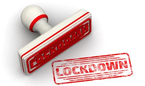 Lockdown. The stamp and an imprint Ilustração Stock