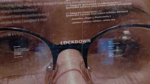 Lockdown text on background of developer Stock Footage 151590473