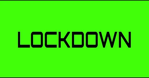 Lockdown text green screen, masked glitched effect. Stock Footage 132622515
