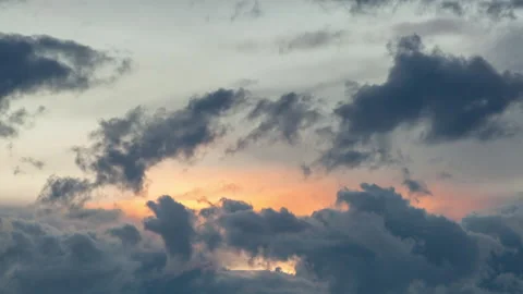 Lockdown Time Lapse Idyllic Shot Of Clouds In Sky During Sunset - Vancouver, Stock Footage 160318552