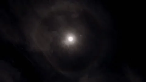 Lockdown Time Lapse Scenic View Of Glowing Moon In Sky - Baja California, Mexico Stock Footage 166237712