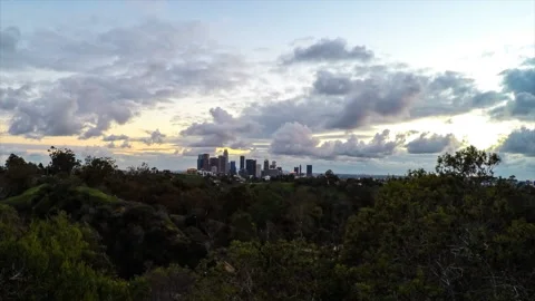 Lockdown Time Lapse Shot Of Financial District Seen From Mountain In City From Stock Footage 206318515