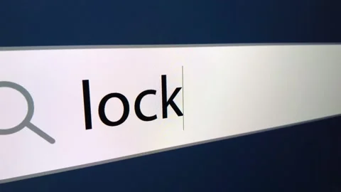 Lockdown written in search bar with cursor, computer monitor, close-up Video stock 151393135