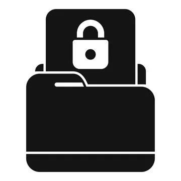 Locked access folder icon simple vector. Europe data Stock Illustration