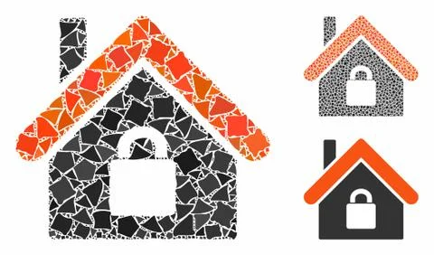 Locked apartment Mosaic Icon of Bumpy Elements Stock Illustration