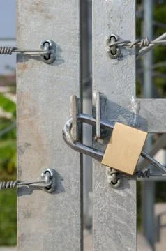 Locked brass keys. Stock Photos
