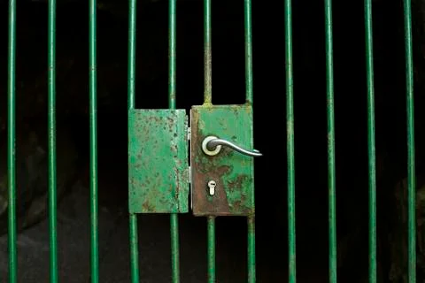 Locked cage door Stock Photos