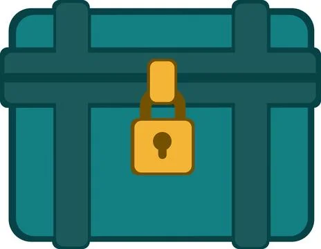 Locked cargo storage chest for secure transit Stock Illustration