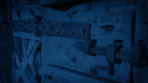 Locked Castle Door In The Dark Stock Footage 302596430