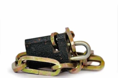 Locked chain Stock Photos