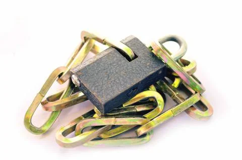 Locked chain Stock Photos