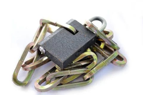 Locked chain Stock Photos