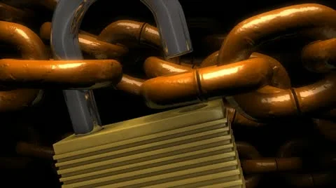 Locked chains, metal, secure, background, safety, guaranty. Stock Footage 11936717