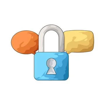 Locked chat bubble illustration Stock Illustration