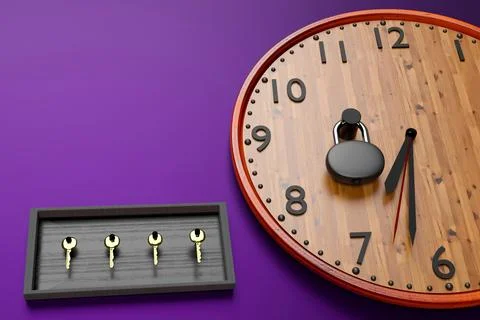 LOCKED CLOCK Stock Illustration