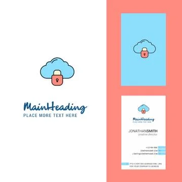 Locked cloud  Creative Logo and business card. vertical Design Vector 스톡 일러스트