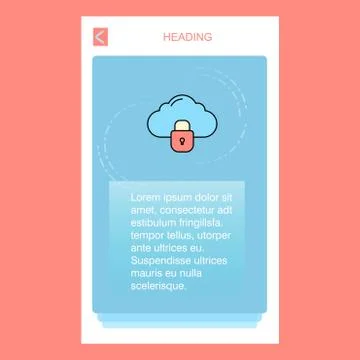 Locked cloud  mobile vertical banner design design. Vector 库存插图