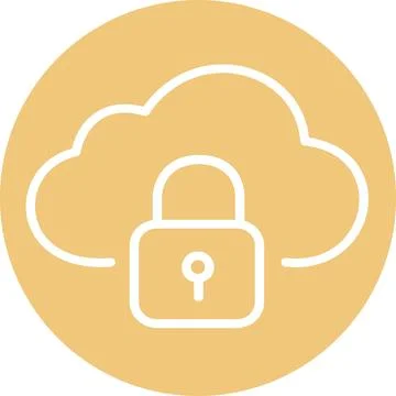 Locked cloud security icon symbol graphic Stock Illustration