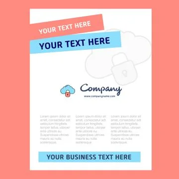 Locked cloud  Title Page Design for Company profile ,annual report, presentat Stock Illustration