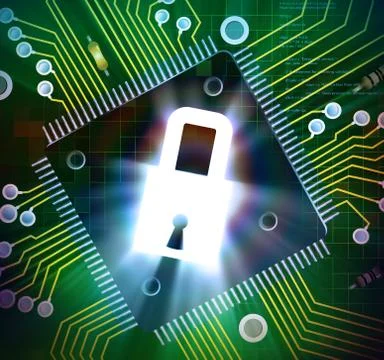Locked computer processor chip 스톡 일러스트