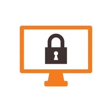 Locked computer screen 스톡 일러스트