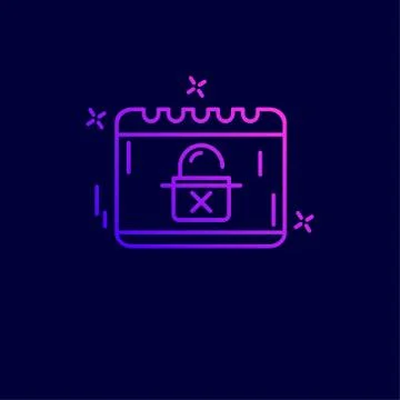 Locked cyber security icon with dark blue background 스톡 일러스트