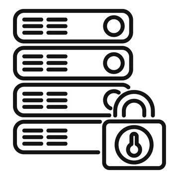 Locked data server icon outline vector. Platform system Stock Illustration
