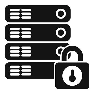 Locked data server icon simple vector. Platform system Stock Illustration