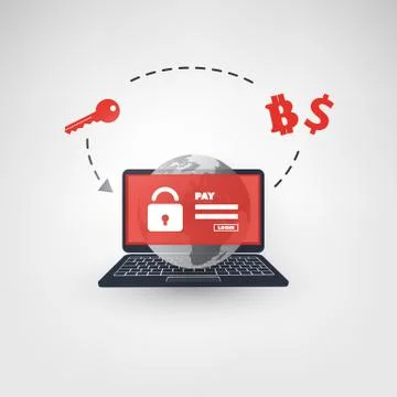 Locked Device, Encrypted Files, Lost Documents, Global Ransomware Attack 스톡 일러스트