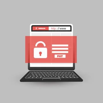 Locked Device, Encrypted Files, Lost Documents, Ransomware Attack Stock Illustration