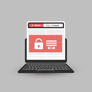 Locked Device, Encrypted Files, Lost Documents, Ransomware Attack Stock Illustration