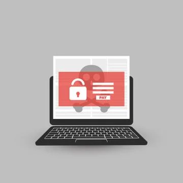 Locked Device, Encrypted Files, Lost Documents, Ransomware Attack Stock Illustration