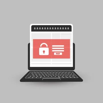Locked Device, Encrypted Files, Lost Documents, Ransomware Attack Stock Illustration