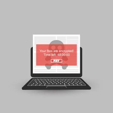 Locked Device, Encrypted Files, Lost Documents, Ransomware Attack 스톡 일러스트