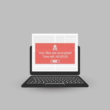 Locked Device, Encrypted Files, Lost Documents, Ransomware Attack Stock Illustration