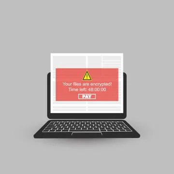 Locked Device, Encrypted Files, Lost Documents, Ransomware Attack Stock Illustration